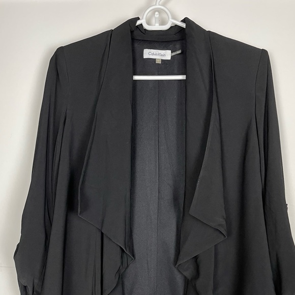 Calvin Klein Black Open Front  Waterfall Cardigan Jacket Size XS - Picture 5 of 9
